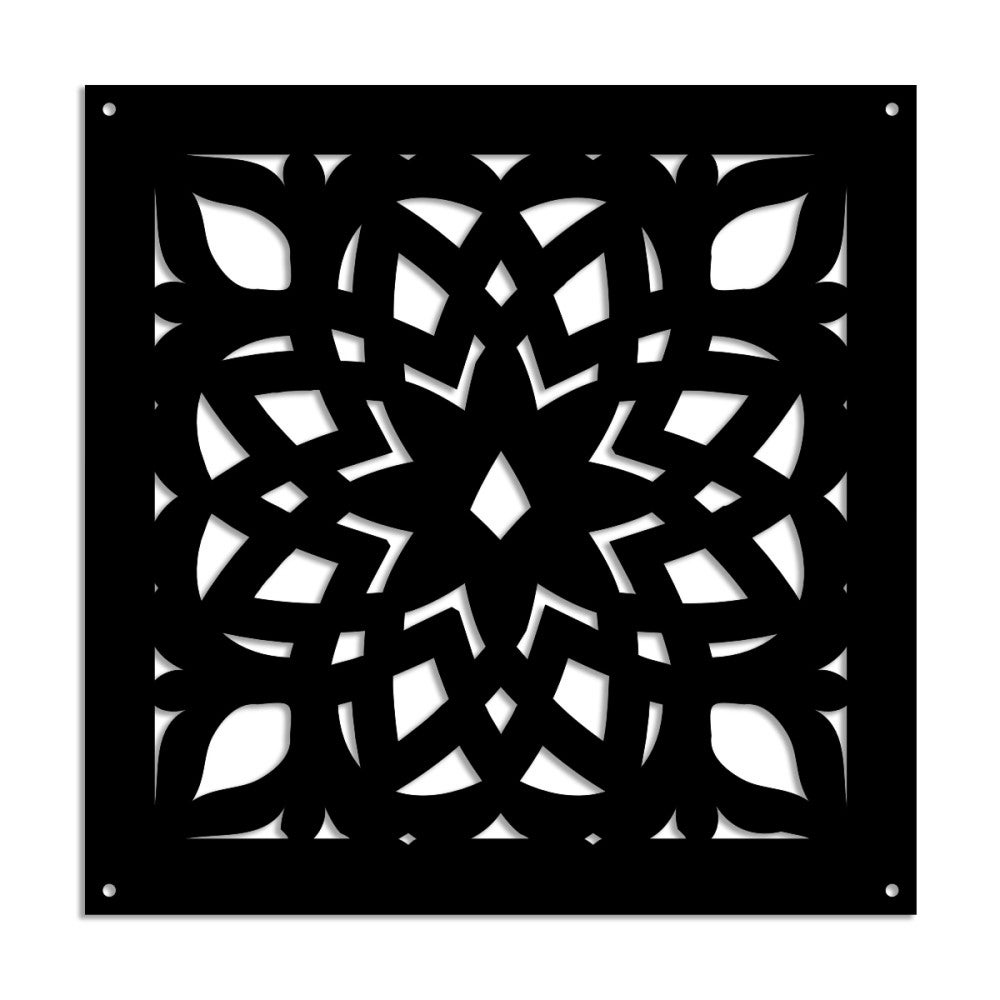 BOLERO - Panel perforowany z PVC - Parasol przeciwsłoneczny - Rozmiar 98x98 cm - Grubość 1 cm - Kolor CZARNY