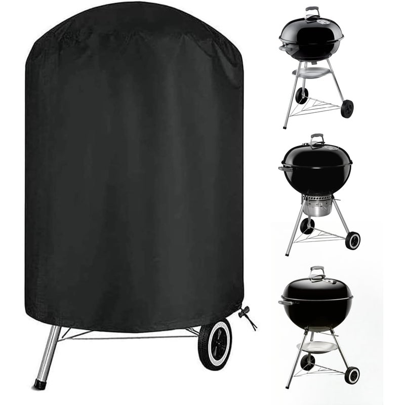 Pokrowiec na grill węglowy - Okrągły - Pasujący do większości grilli węglowych - 27,5 x 27,5 cala - Czarny