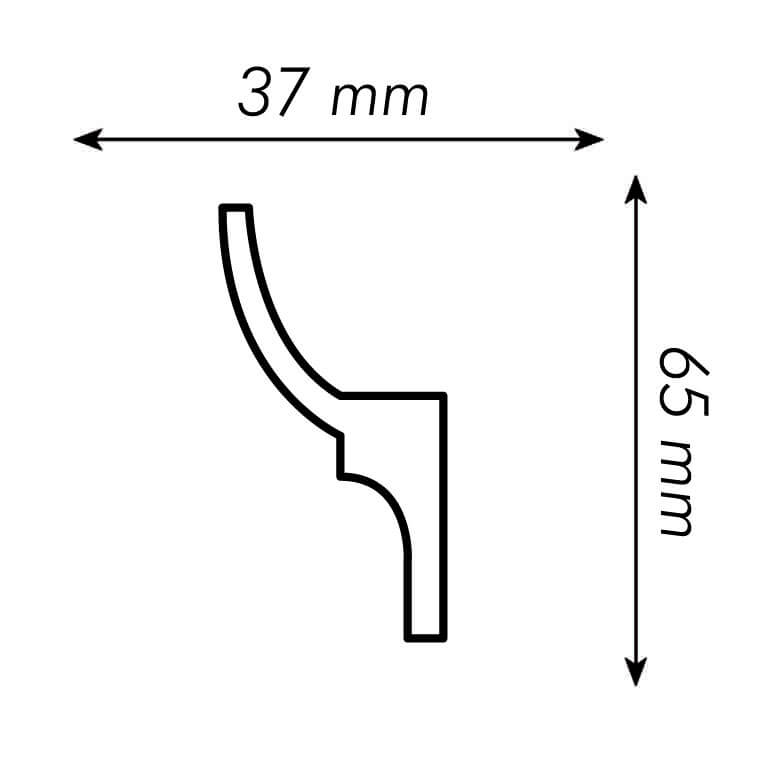 Cornisa para LED L6537 - Polimeros extruidos de alta densidad - HIPS - Medidas: 200 x 6,5 x 3,7 cm - Bovelacci - 2