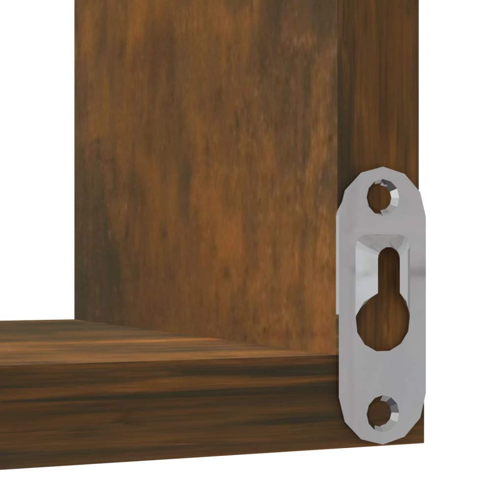 Étagères d angle murales 2 pcs Chêne fumé 40x40x50 cm Bois - 7