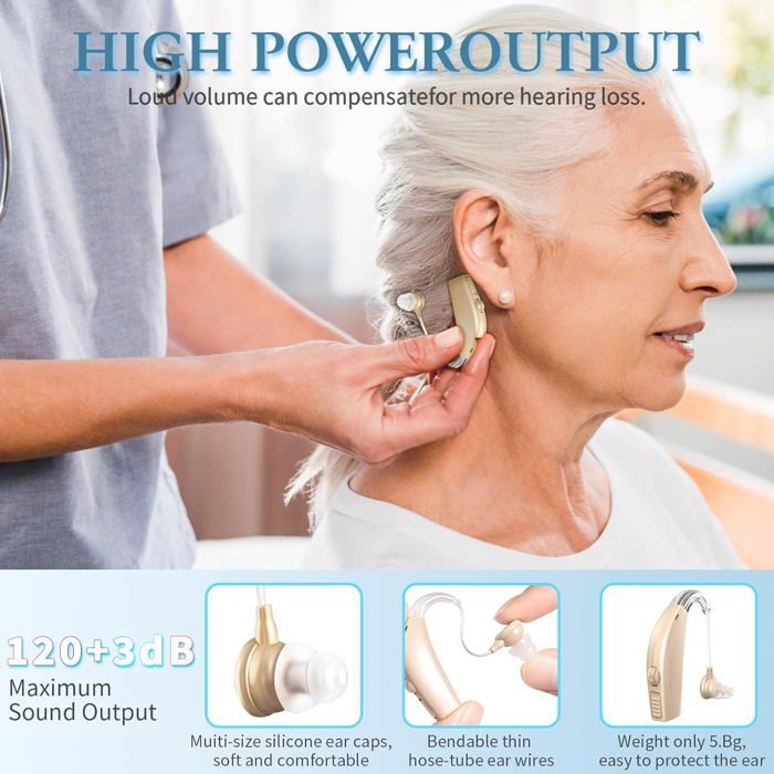 HEARING AID Appareil Auditif Anti-Bruit Rechargeable , Contrôle Volume, Étui Charge , Séniors & Perte Auditive - 6