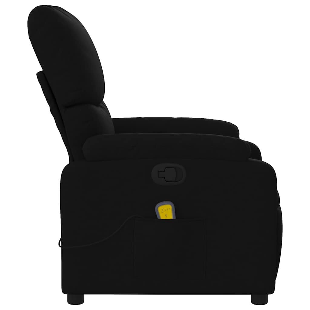 Fauteuil de massage inclinable en tissu noir - 6