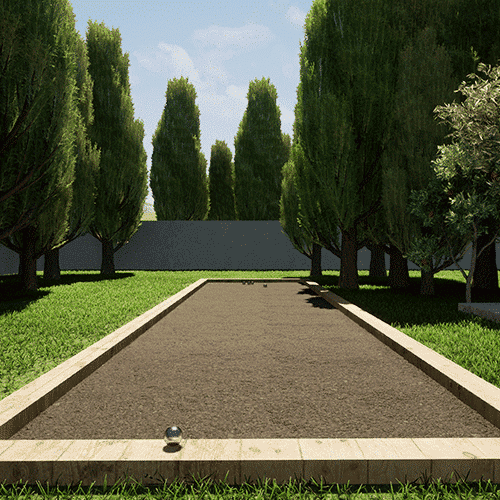 KIT terrain de pétanque gris 50m² - Livraison PREMIUM