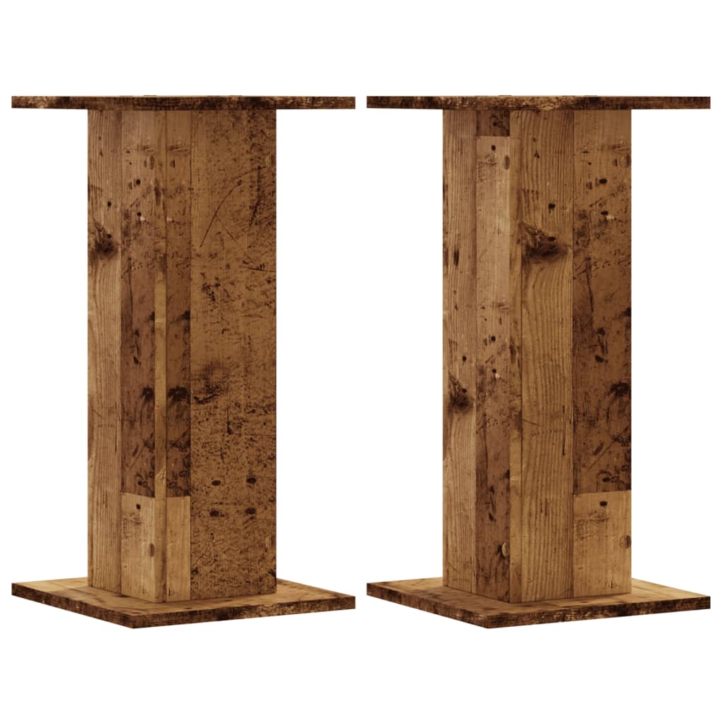 Supports pour plantes 2 pièces bois vieilli en panneau de bois - 2