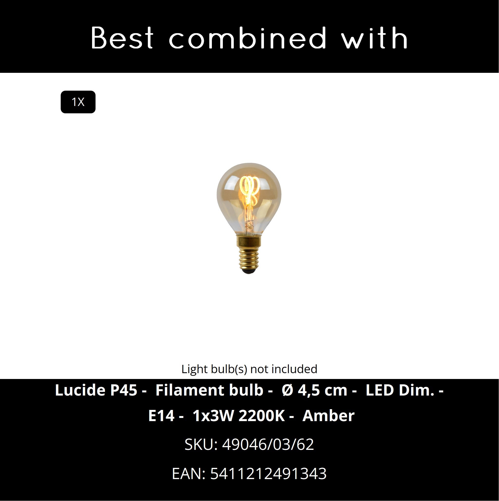 Spot plafond MADEE - Noir - 1xE14 - Lucide - 8