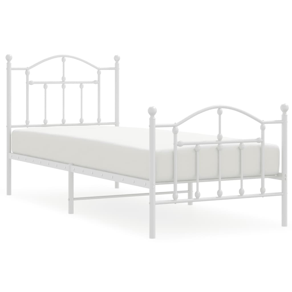Lit baldaquin contemporain 1 personne en métal blanc Chelsie