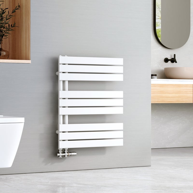 EMKE Grzejnik Łazienkowy 479W, 76,2x60 cm, 4 bar, do 5 m² – Biały