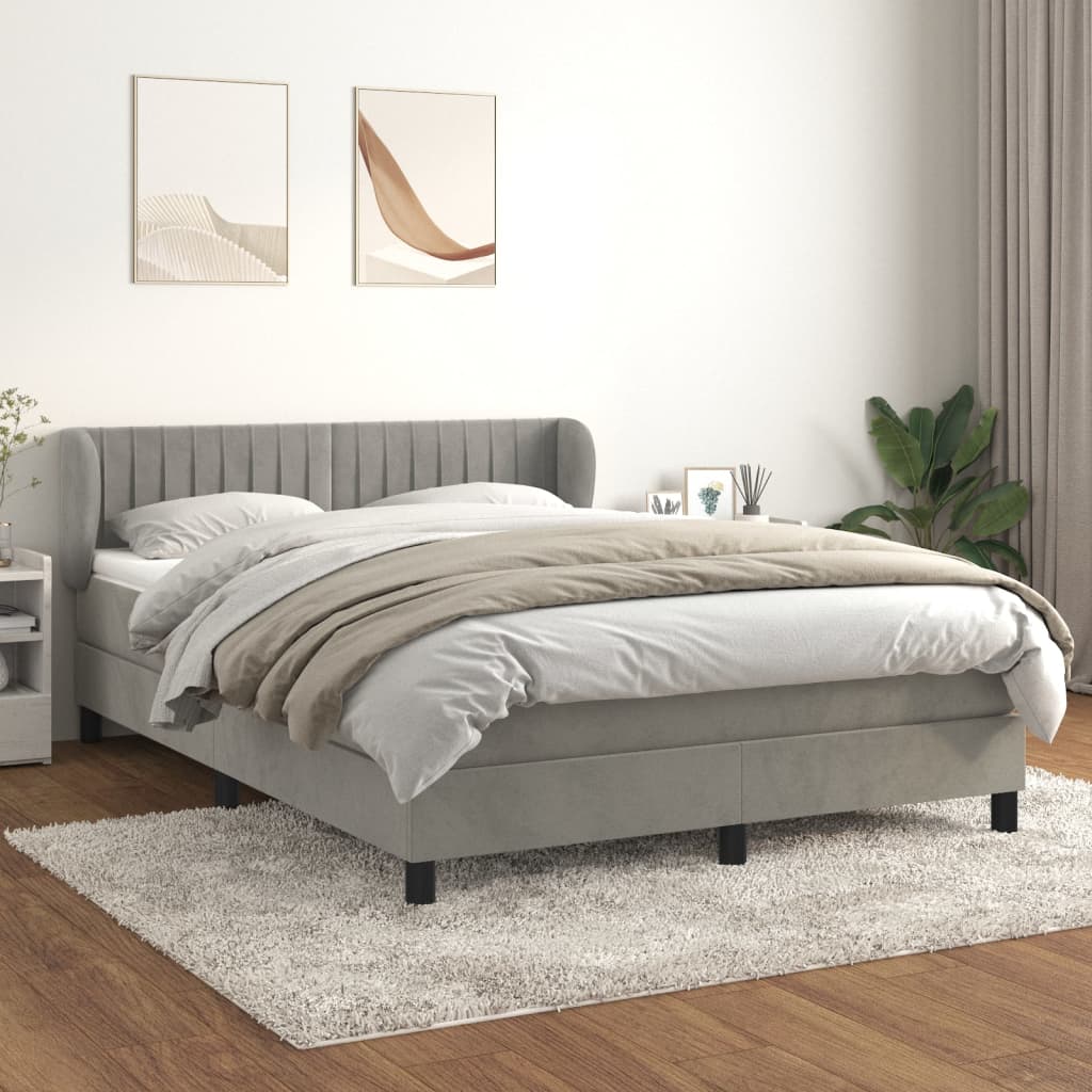 Sommier Lattes De Lit Et Matelas Gris Clair X Cm Velours Vidaxl