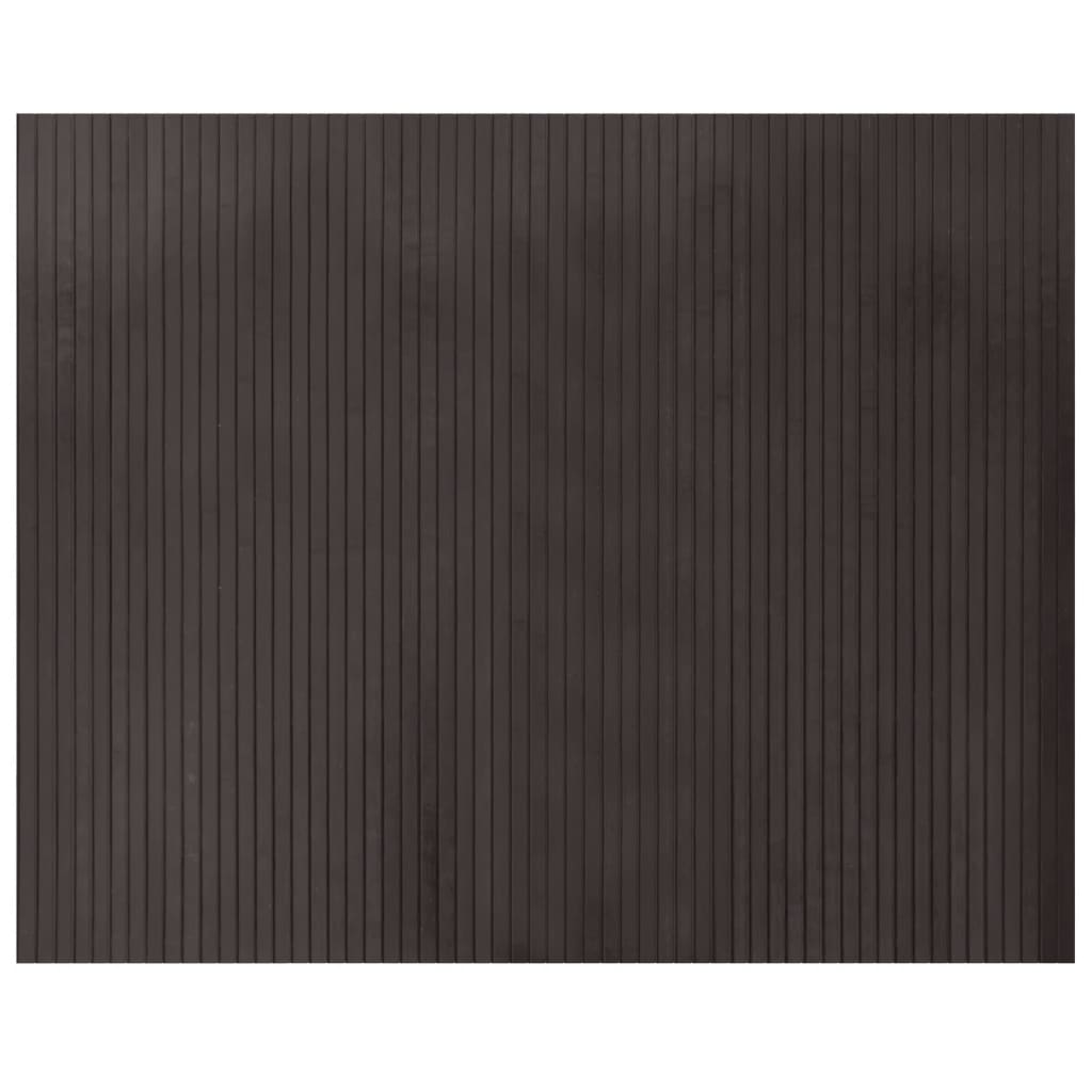 Tapis rectangulaire marron foncé 80x100 bambou - 2