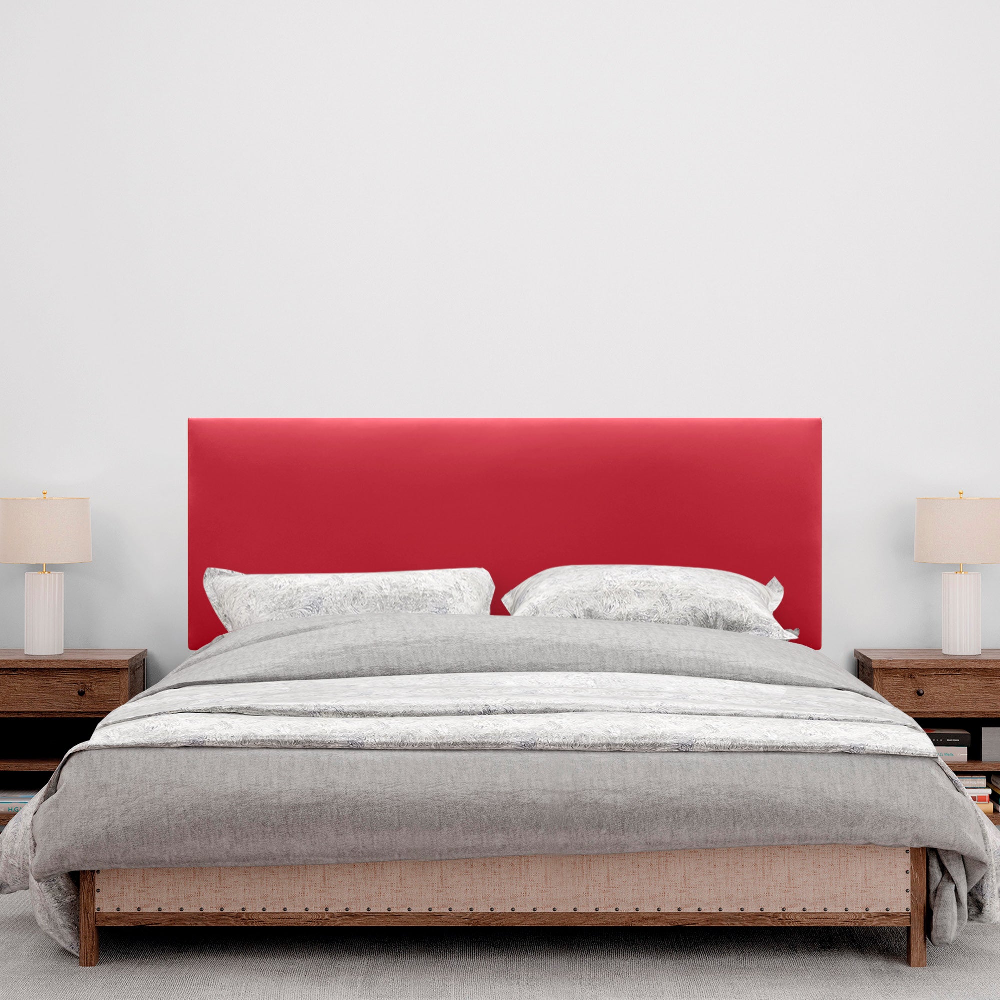 DHOME Cabecero de Polipiel Liso cabeceros Cabezal tapizado Cama (Polipiel Rojo, 135cm (Camas 120/135/140)) - 4