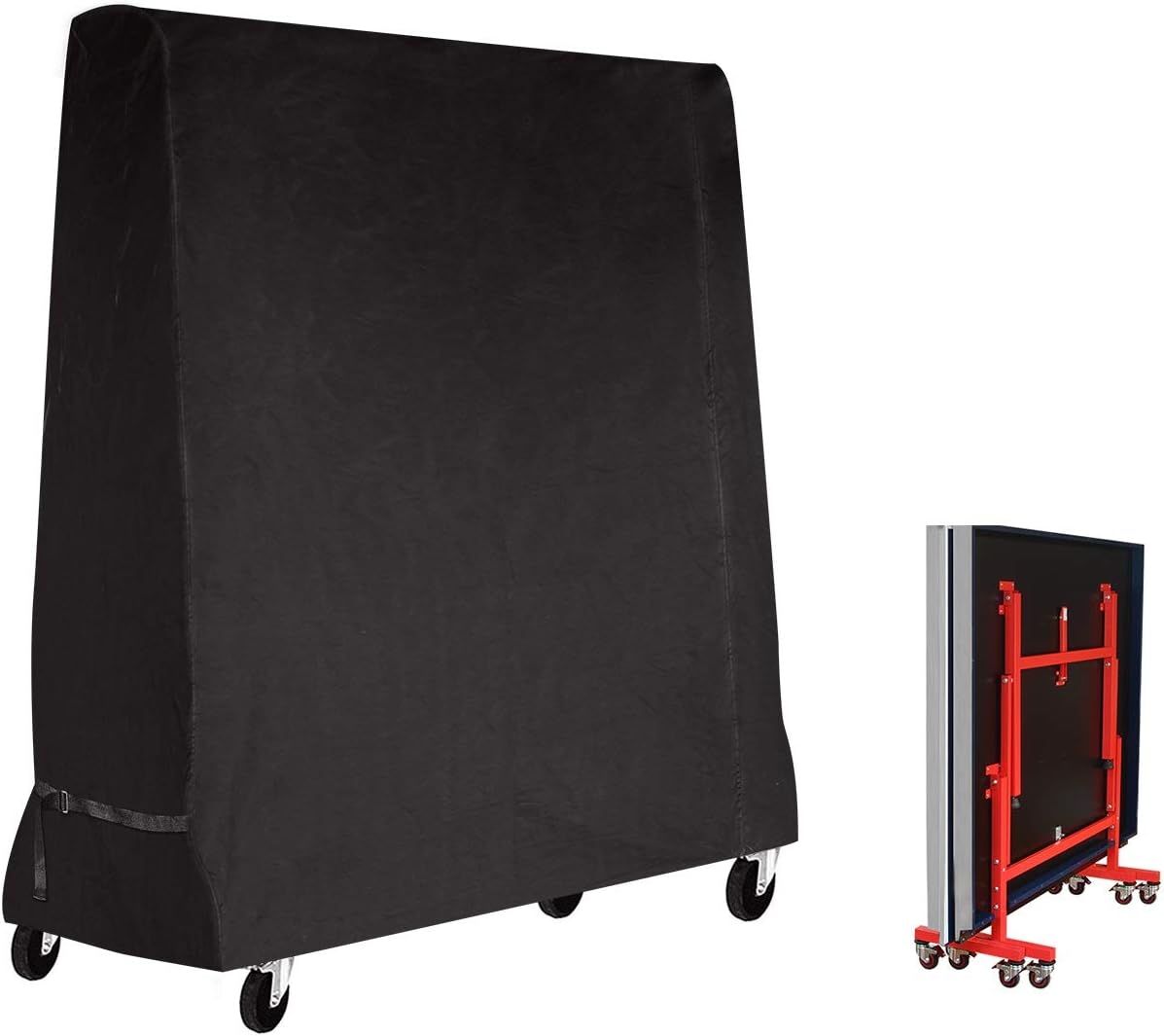 Pokrowiec wodoodporny na stół do ping-ponga, 165 x 70 x 185 cm, czarny.