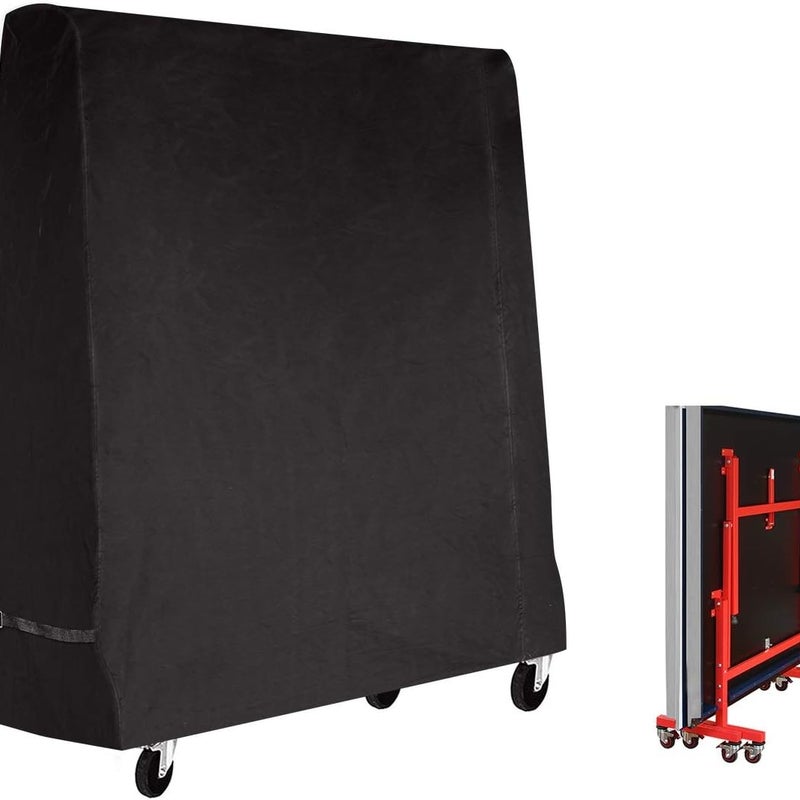 Pokrowiec wodoodporny na stół do ping-ponga, 165 x 70 x 185 cm, czarny.