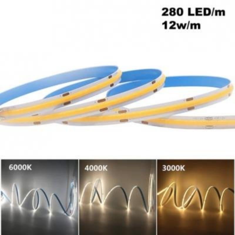 Ruban LED COB 5M 24V IP20 280LED/m - Blanc Chaud 2300K - 3500K - SILAMP - 7