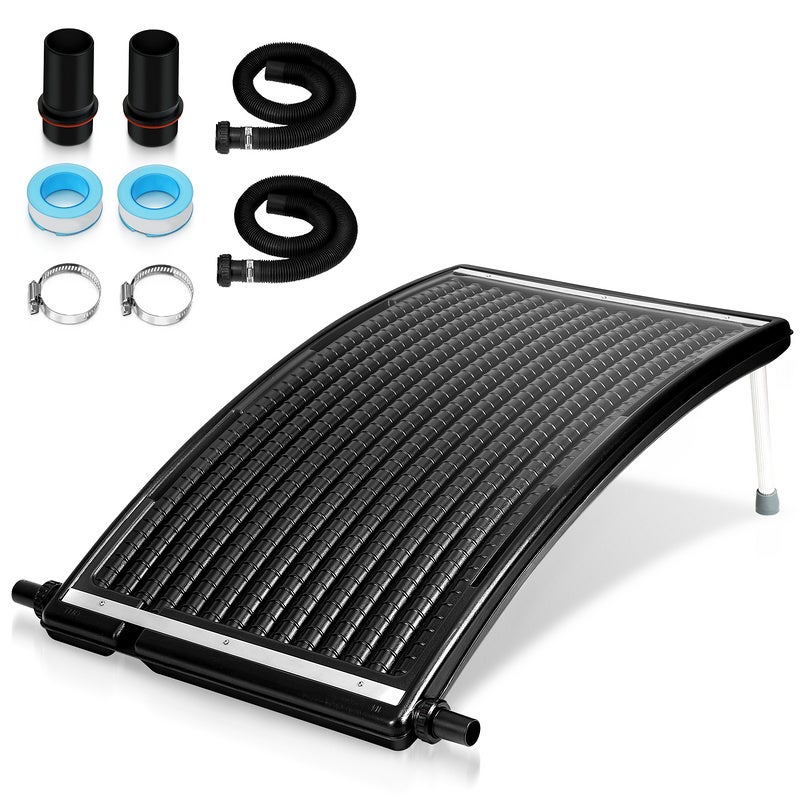 Panneau de chauffage solaire de piscine courbé 110x65 cm Noir Leroy — free download