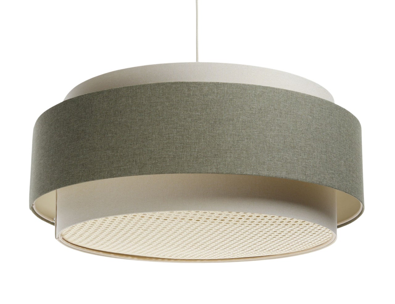 Lampa wisząca ERUTAN DUDU RATTAN kremowa/zielona