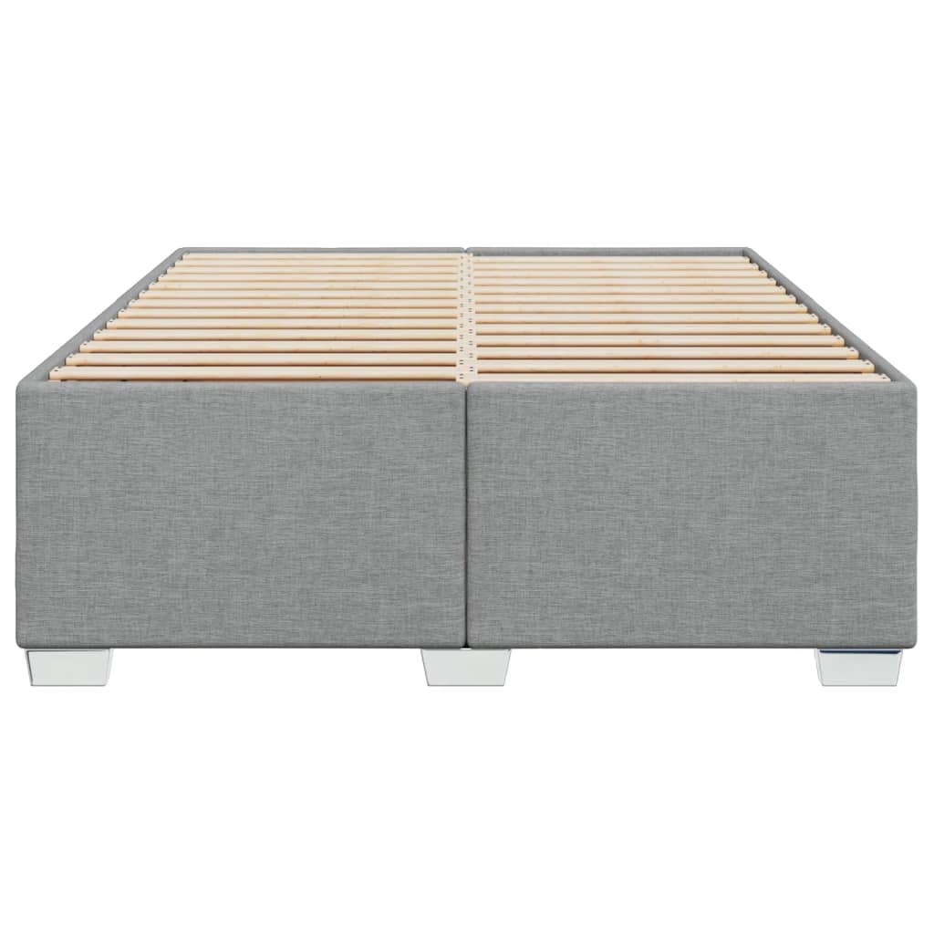 Cadre de lit sans matelas en tissu gris clair pour la chambre, 160 × 200 cm - 4