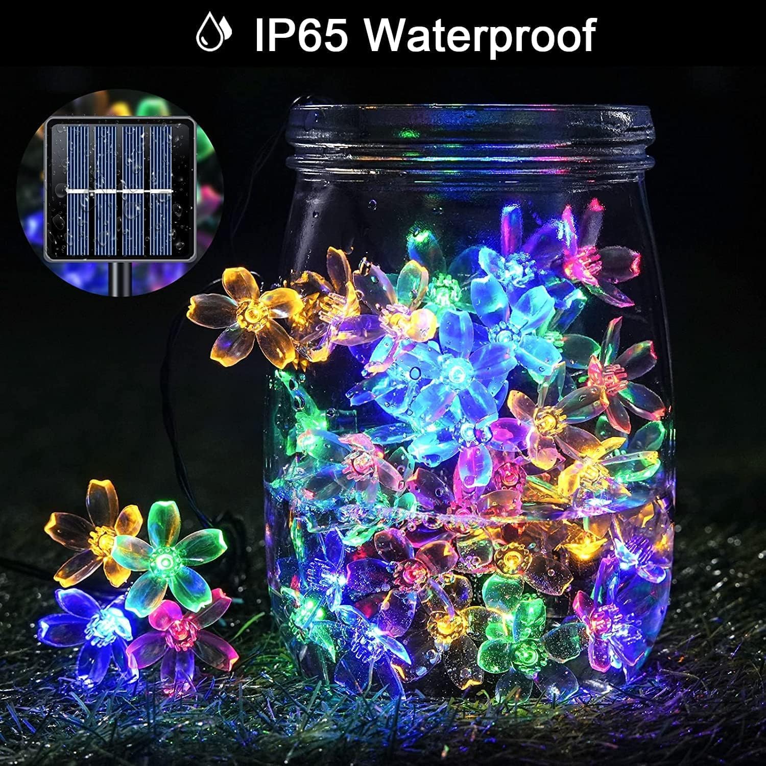 Catena di luci a led 10 lampadine per esterno da giardino energia