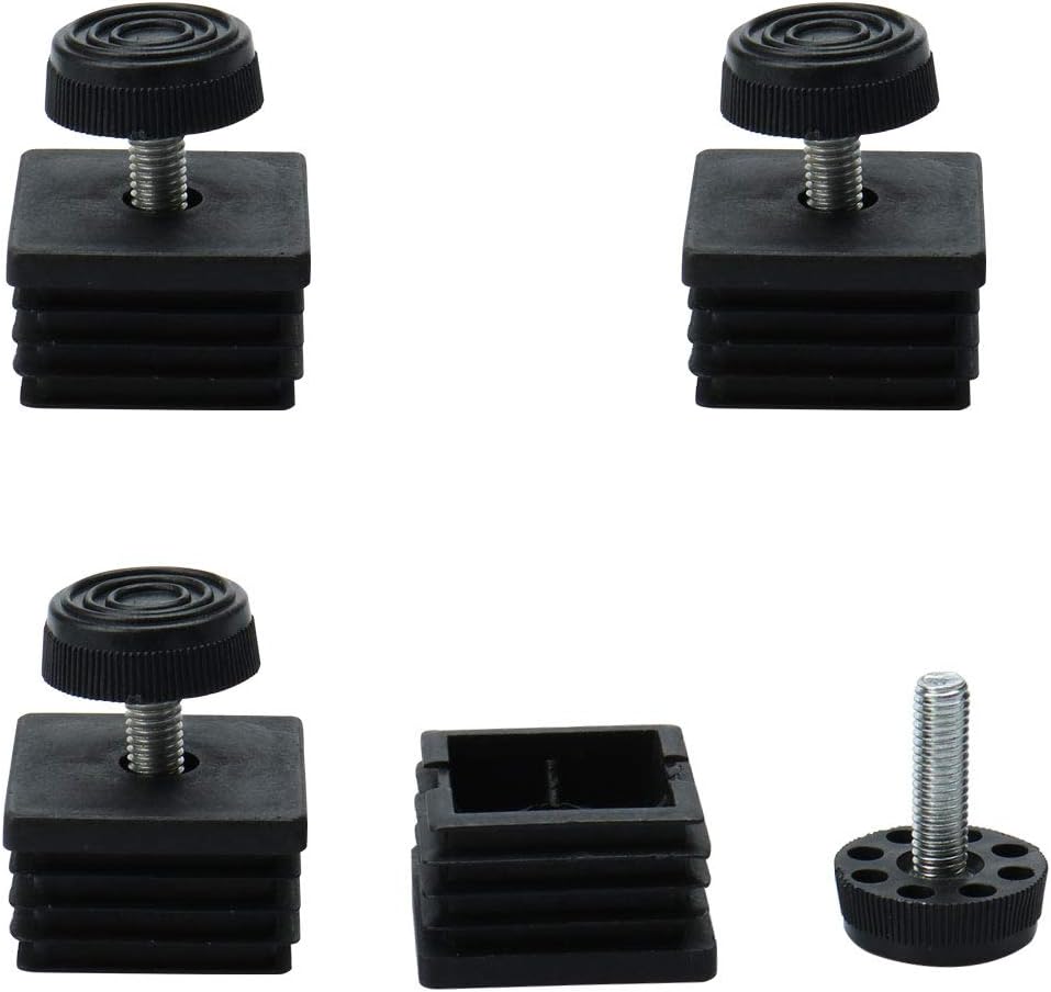 Picioare reglabile pentru mobilă, set de 4, 40x40 mm, M8, cu glisoare. Pentru mese, scaune și protecția podelei. Stabile și robuste pentru mobilă. 4buc