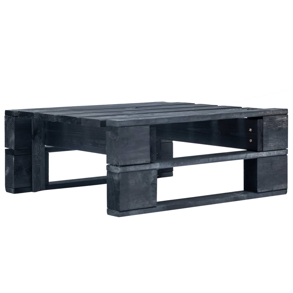 Otomana de jardín | reposapiés de jardín | taburete de jardín de palets madera de pino impregnada negro cfw87357