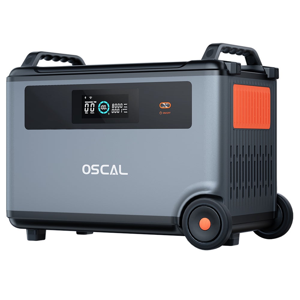 Station d'Énergie Robuste Oscal PowerMax6000 6000W, 3600-57600Wh, Double Tension 120V/240V - Prise EU - 3