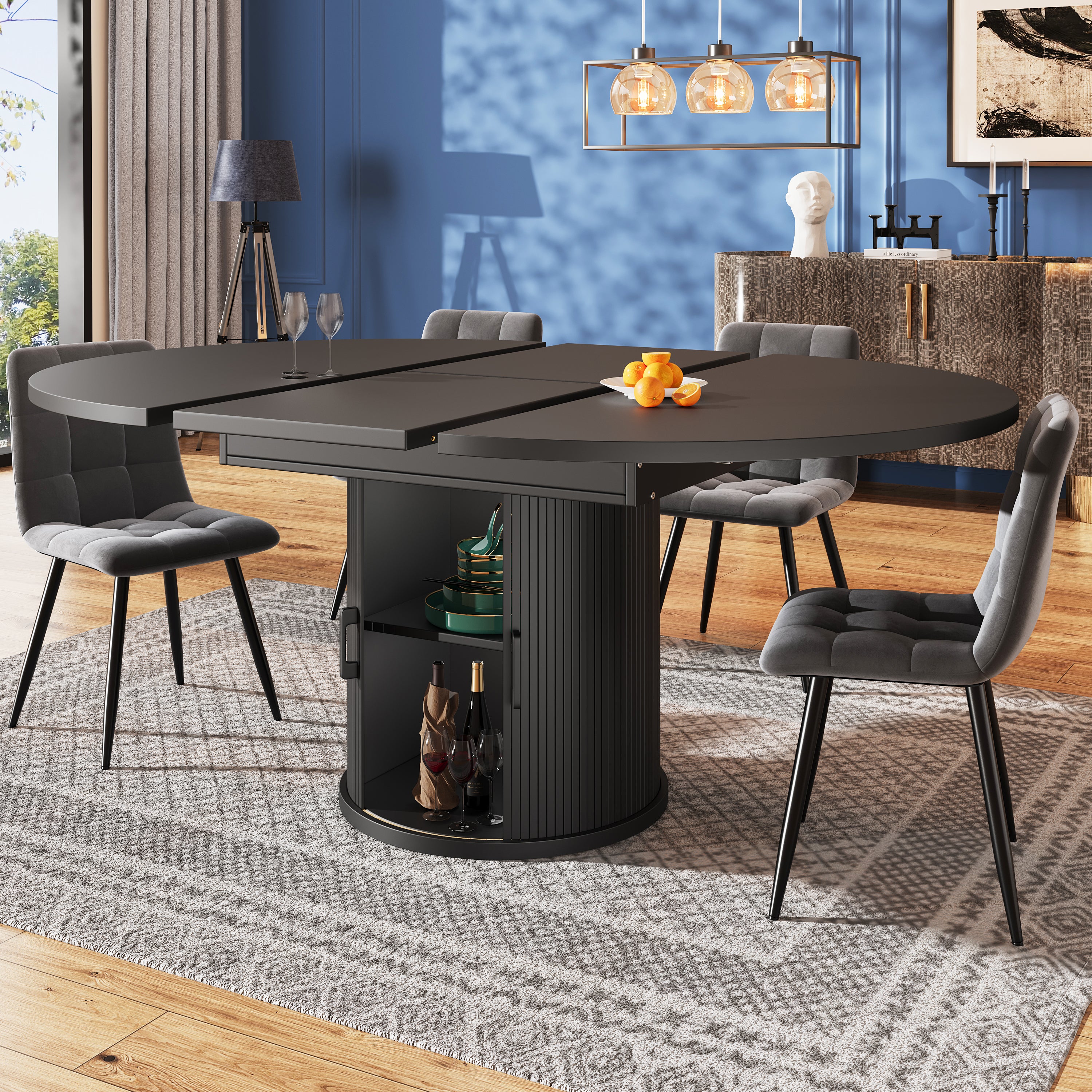 Table a Manger Extensible Ronde 118-158 cm , Table de Bar Extensible ...