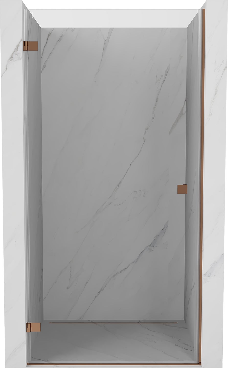 Mexen Lunar-B drzwi prysznicowe uchylne lewe 90 cm, transparent, różowe złoto - 832-090-000-60-00-L