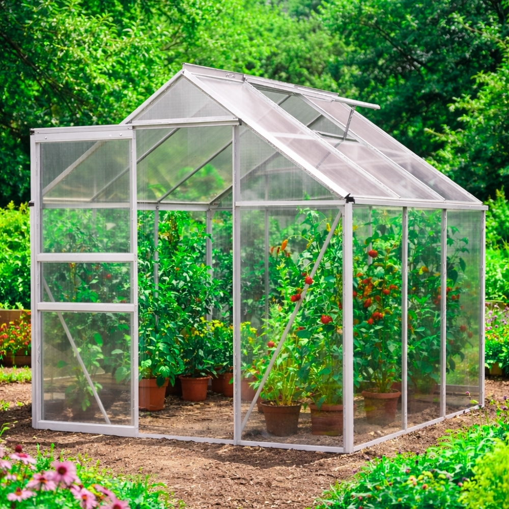 Serre fixe en Aluminium - Parois polycarbonate - 3,6 M² - 7