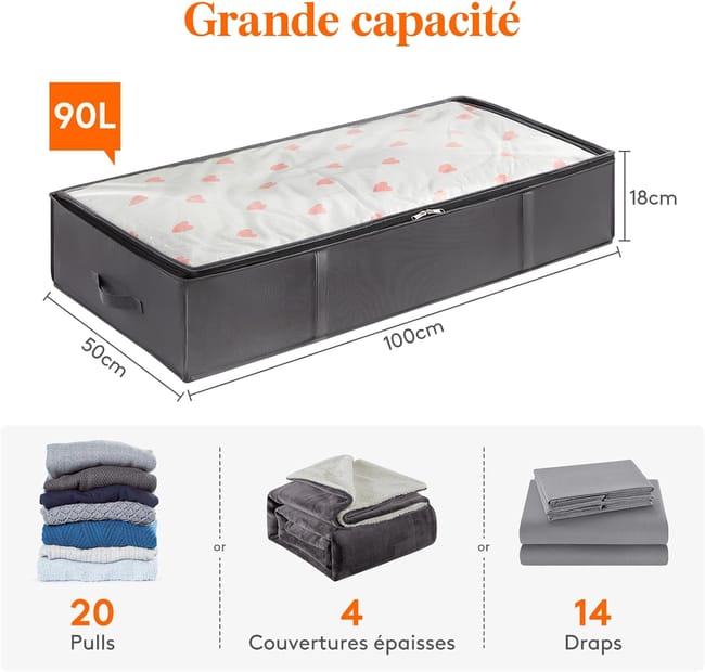 Contenitore Sottoletto Con Finestra Di Osservazione E Maniglia, 75X42X16Cm Scato Contenitore Sottoletto Con Finestra Di Osservazione E Maniglia, 75X42X16Cm Scato