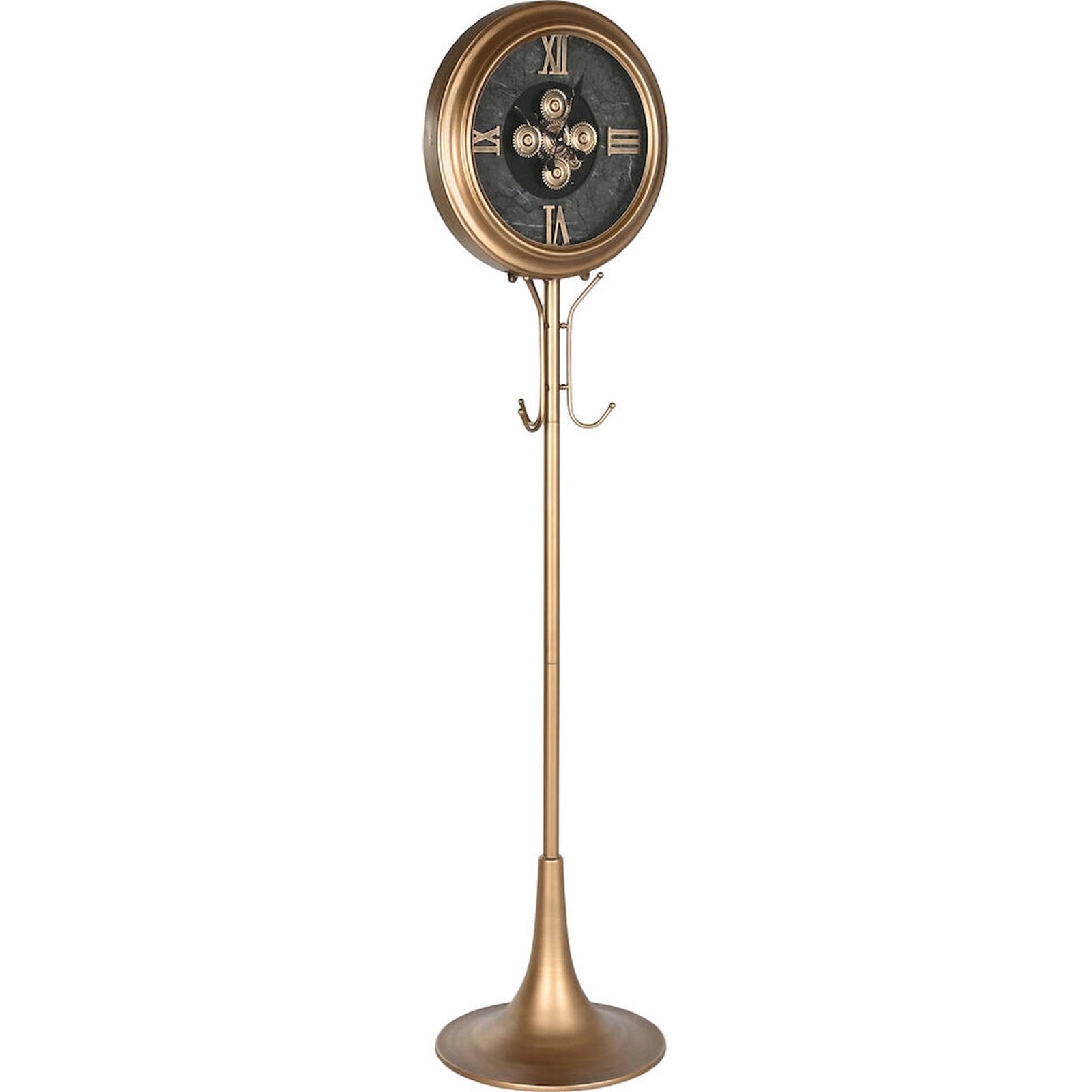 Horloge sur pied vintage dorée avec porte manteau élégant 45 x 40 x 178 — free download