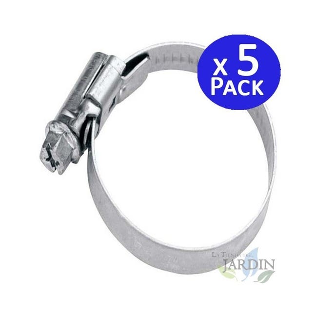 Fascette Per Tubi In Acciaio Inox V2A Con Inserto In Gomma - Set Da 5 Pezzi Per Diametro 25mm, Resistenti E Silenziose