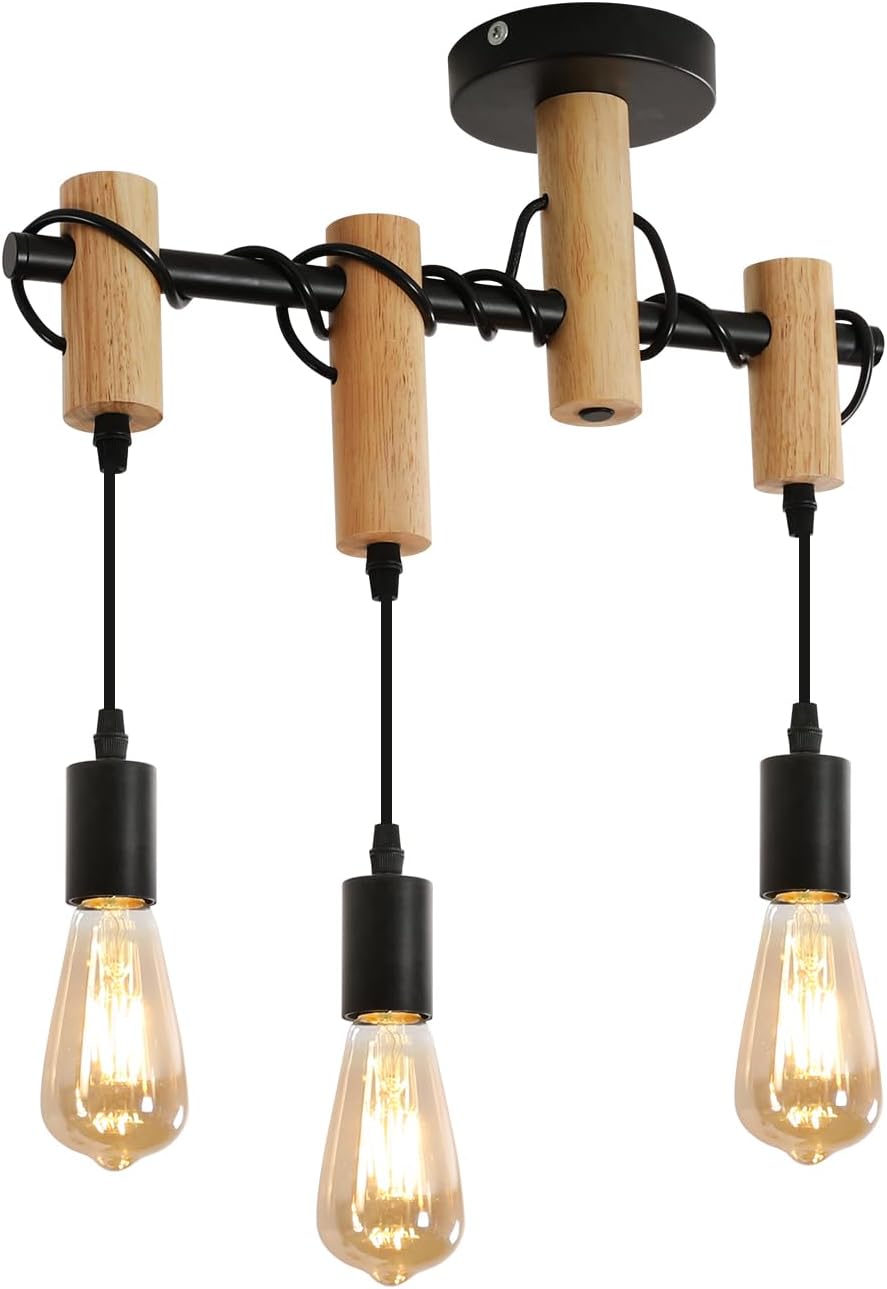 Lustre Industriel Rétro 3 Lumières E27 - Style Cage Losange Pour Bar, Café, Chambre Ou Cour