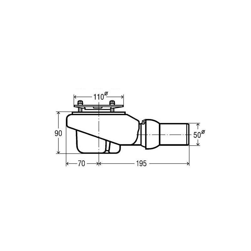 Bonde sans couvercle sortie horizontale VILLEROY & BOCH Tempoplex diamètre 90 - 3