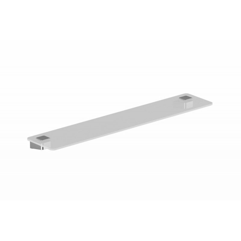 Estante de pared de vidrio esmerilado 10°, 60 cm, cromado (x07p332)