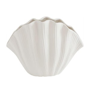 Vaso In Ceramica Bianca, Stile Nordico Minimalista, 15x15 Cm, Decorazione Da Tavolo E Camino