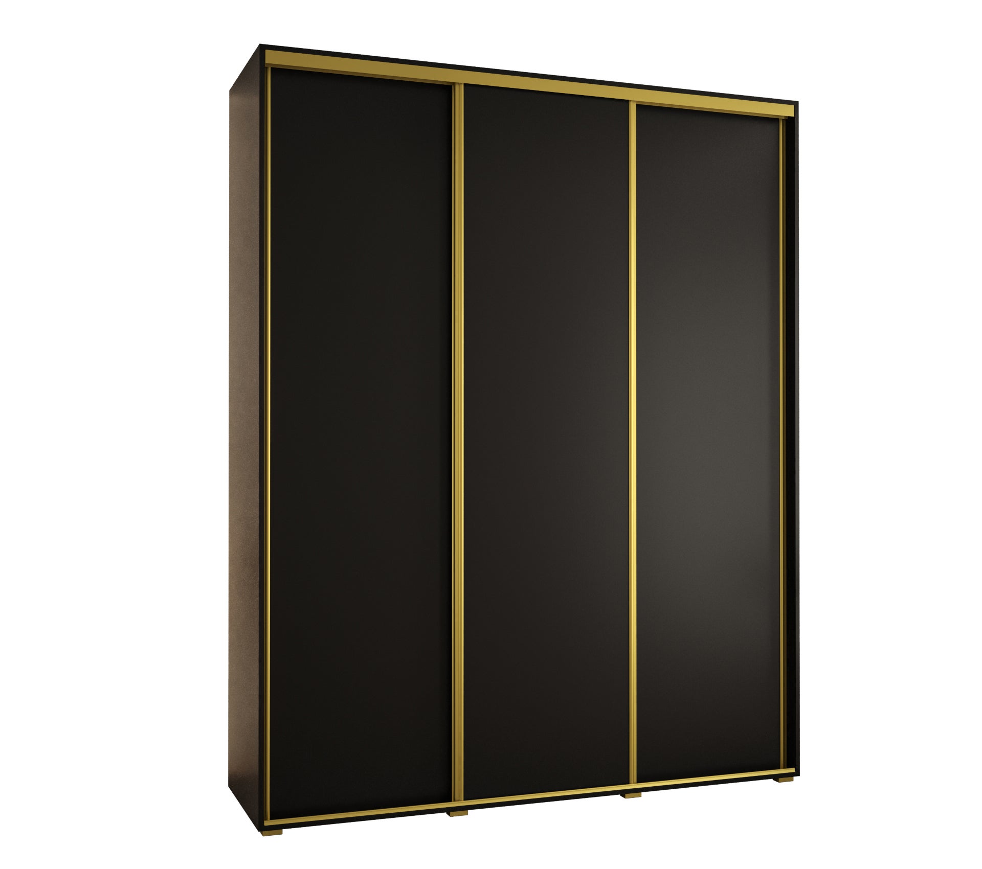 Szafa przesuwna wysoka Davos 1 200 x 45 x 235,2 cm czarny + czarny + u. złoty - Abiks Meble