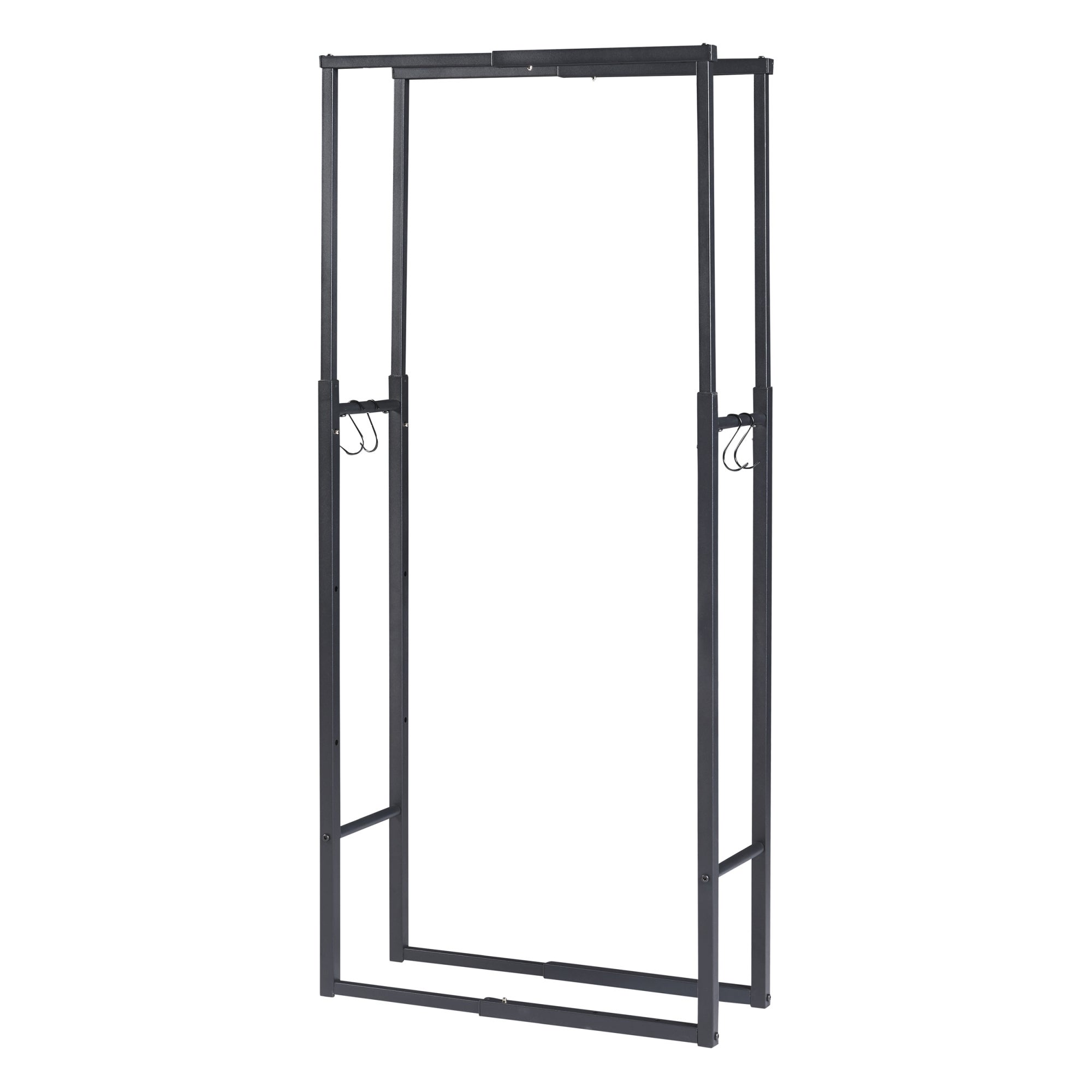 Range-bûches Kasan acier largeur 60 - 100 cm noir [en.casa] - 2