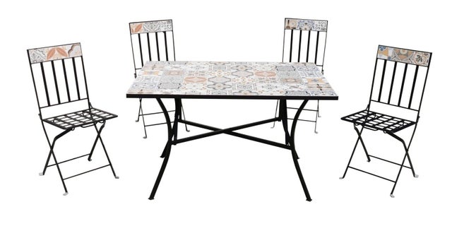 Salon bas de jardin en Acier Multicouleur 4 personnes