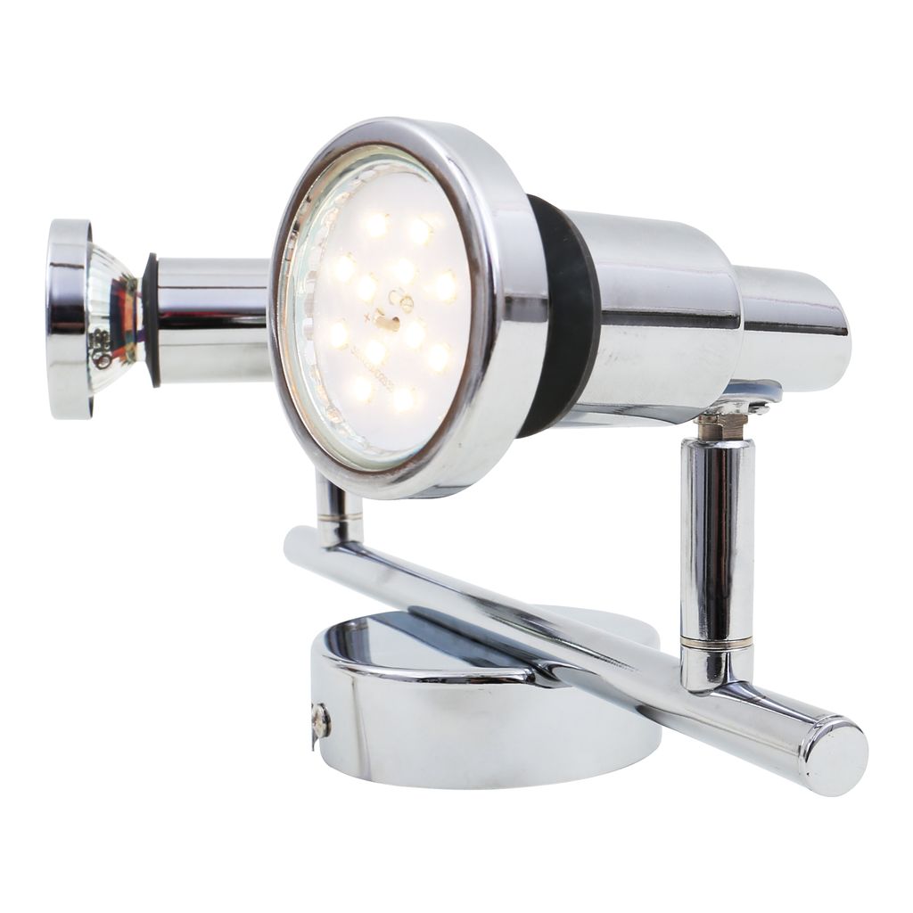 Plafonnier LED BRILONER LEUCHTEN FLAMO, 4 W, 400 lm, IP44, chrome, métal, incl., 2x GU10, 27,5 x 8 x 12,3 cm - 7