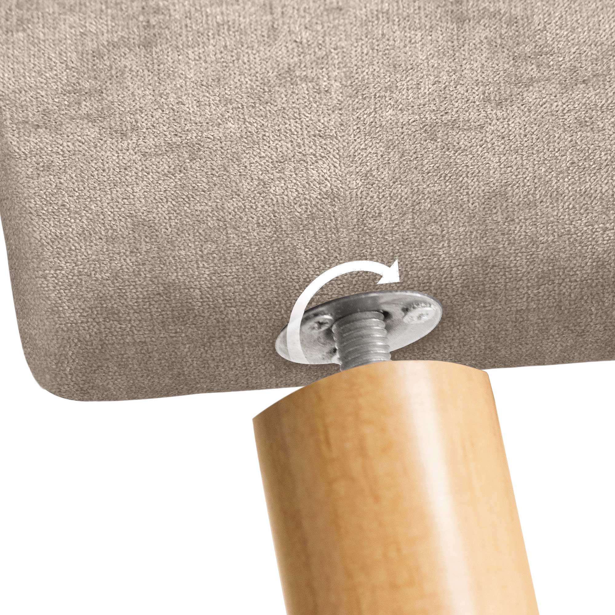 DHOME Cabeceira de Tecido AQUALINE Pro Com Pés cabeceiras Cabeceira estofada Cama de Luxo (Bege, 160cm) - 7