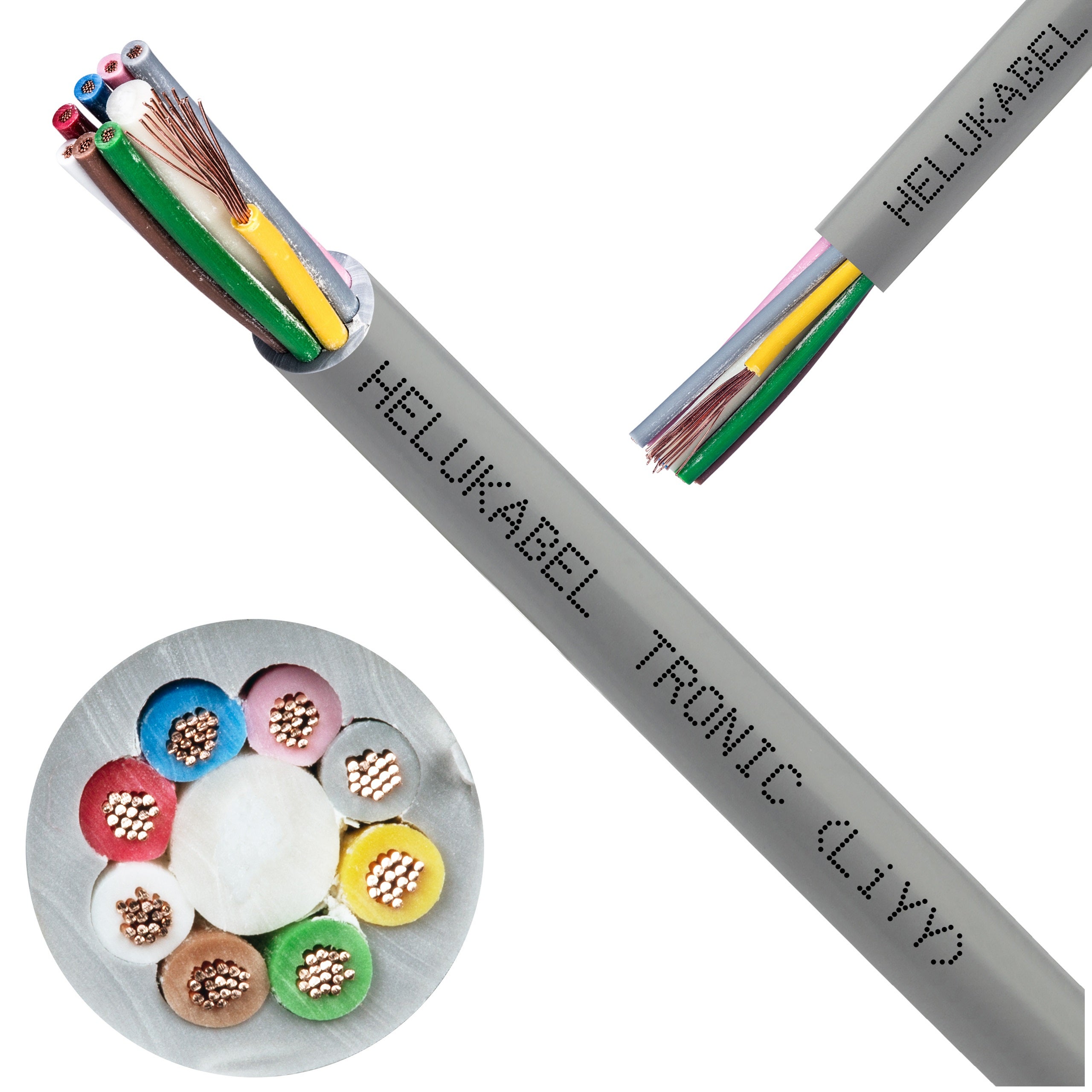 Kabel sterowniczy TRONIC LIYY 8x0,75mm2 szary 500V olejoodporny linka Helukabel 100m