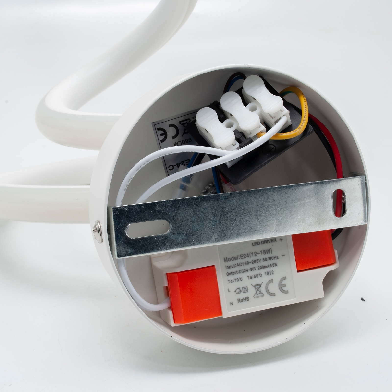 Applique murale LED spirale, design simple et moderne, lampe de chevet créative, pour chambre, 12 W, température de couleur réglable sur 3 niveaux - 5