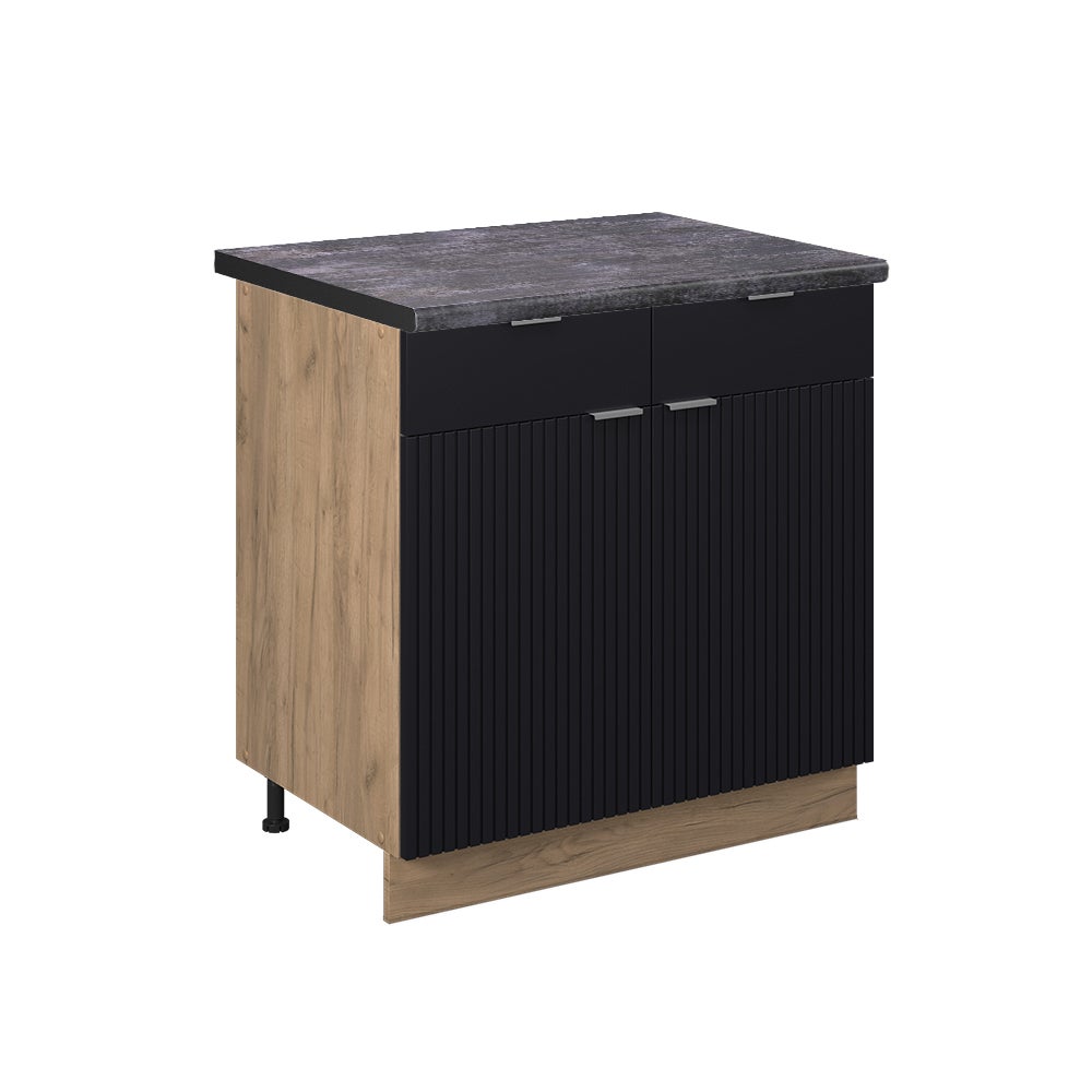 Vicco Szafka dolna do kuchni Fame-Line, Czarne paski, 80 cm , BP Antracyt