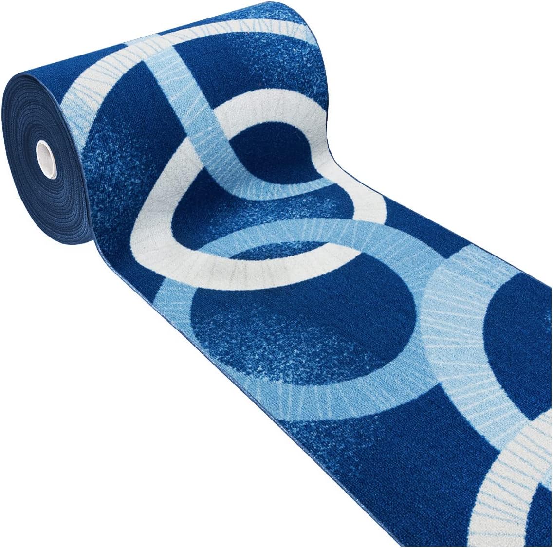 Alfombra de cocina 57x280 cm corredor antideslizante bordeada camino entrada diseño abstracto azul