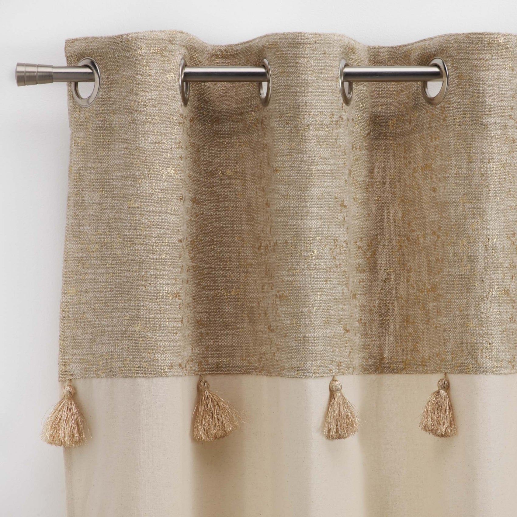 Tenda bohémien con finiture in oro o argento - Naturale - 3