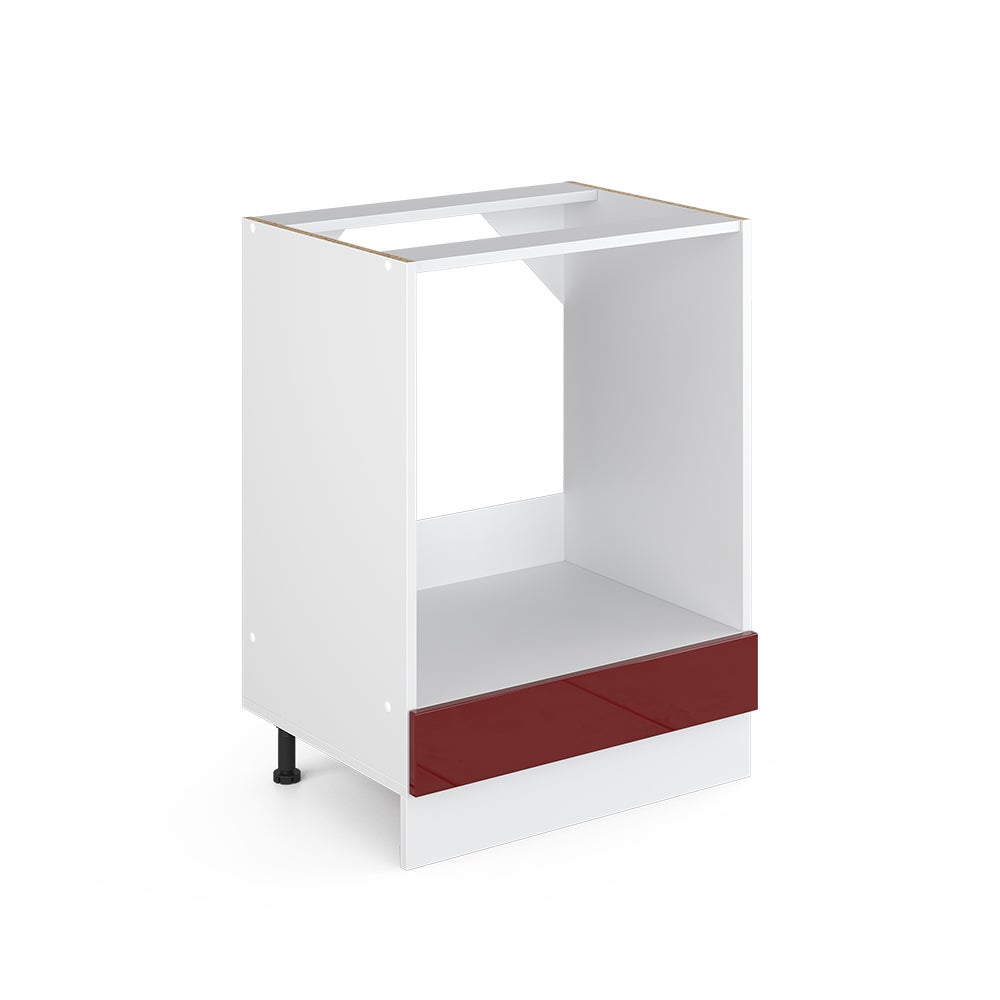 Bloc Cuisine Intégré Vicco R-Line - Ultra-brillant Blanc Bordeaux Rouge, Moderne, Neuf
