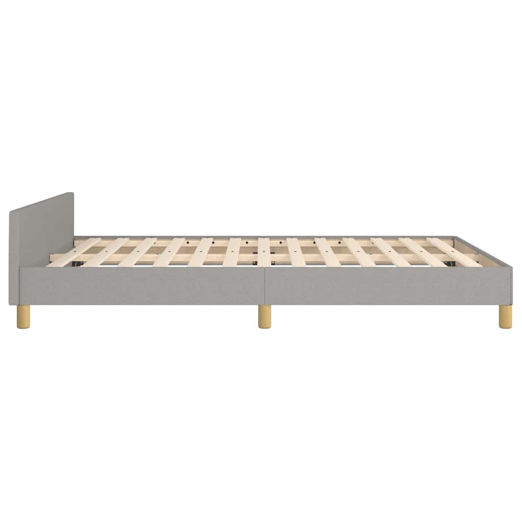 Cadre de lit sans matelas, gris clair, 140 x 190 cm, tissu - 6