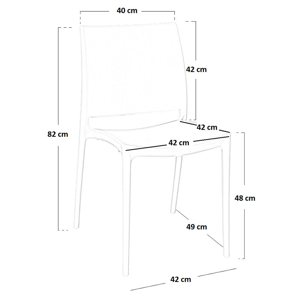 Chaise De Salle à Manger Altea Jaune Moutarde - Plastique Empilable Confort - Intérieur/Extérieur