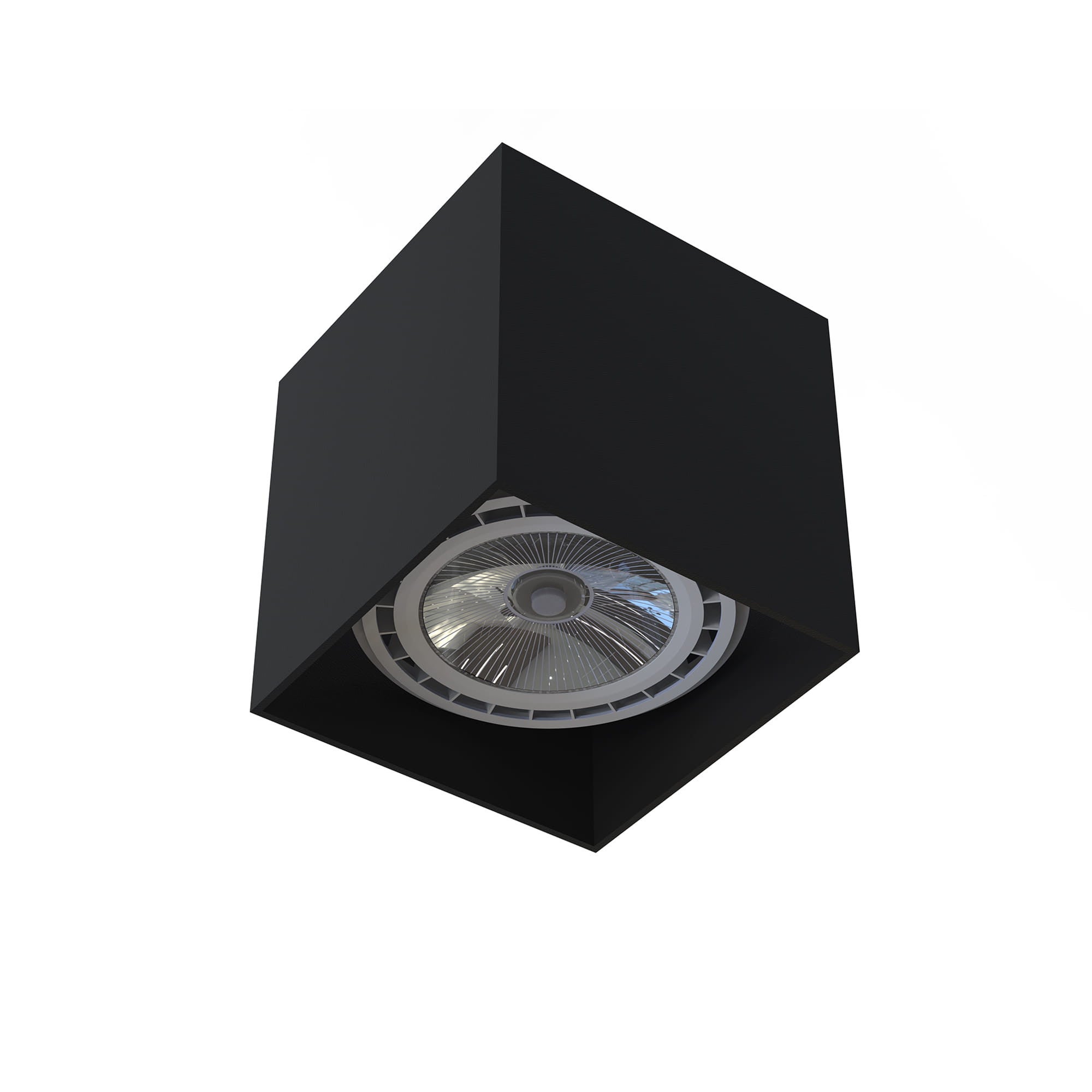 Reflektor sufitowy spot natynkowy Cobble kwadratowy czarny 1xES111x75W wym: 12 x 12 cm aluminium Nowodvorski Lighting