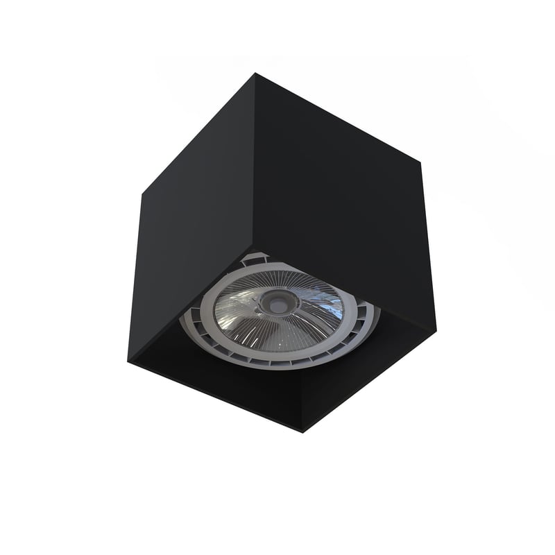 Reflektor sufitowy spot natynkowy Cobble kwadratowy czarny 1xES111x75W wym: 12 x 12 cm aluminium Nowodvorski Lighting