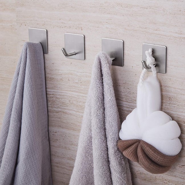 Ganci Per Parete Senza Fori 12 Ganci Adesivi Per Asciugamani - In Acciaio Inox, Impermeabili, Per Bagno E Cucina, Nero Gancio Senza Fori Ganci Per Parete Senza Fori 12 Ganci Adesivi Per Asciugamani - In Acciaio Inox, Impermeabili, Per Bagno E Cucina, Nero Gancio Senza Fori